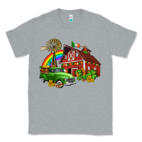 Heather Grey barn st patricks with truck and shamrocks Classic Tee - AdoDesignShop