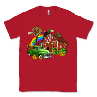 Red barn st patricks with truck and shamrocks Classic Tee - AdoDesignShop