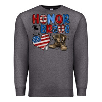 Charcoal Heather honor the brave Premium Sweatshirt - MaliasSmallBusiness