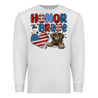 Oatmeal Heather honor the brave Premium Sweatshirt - MaliasSmallBusiness
