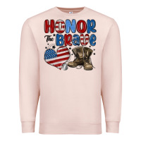 Pale Pink honor the brave Premium Sweatshirt - MaliasSmallBusiness