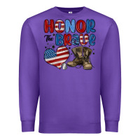 Purple honor the brave Premium Sweatshirt - MaliasSmallBusiness