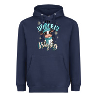 Navy i'm udderly freezing baby cow Heavyweight Hoodie - MaliasSmallBusiness