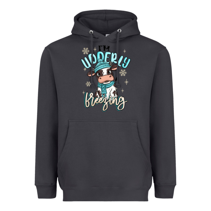 I'm Udderly Freezing Baby Cow Heavyweight Hoodie by MaliasSmallBusiness | Teevron