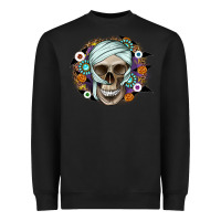 Black Halloween Skeleton Heavyweight Sweatshirt - CowhideDigitalArt