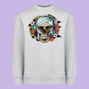 Halloween Skeleton Heavyweight Sweatshirt Designed By Cowhidedigitalart