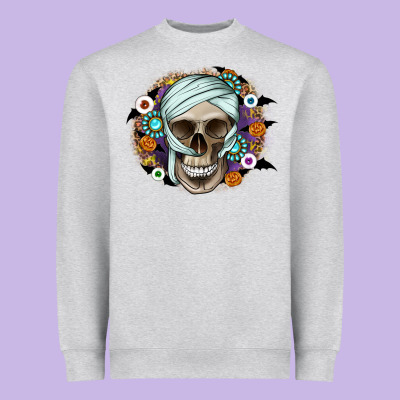 Halloween Skeleton Heavyweight Sweatshirt Designed By Cowhidedigitalart