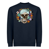 Navy Halloween Skeleton Heavyweight Sweatshirt - CowhideDigitalArt