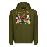Army Green happy easter heifers Premium Hoodie - Artiststas