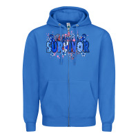 True Royal I am a survivor Colon Cancer blue ribbon Zipper Hoodie - NancyCooperArtShop