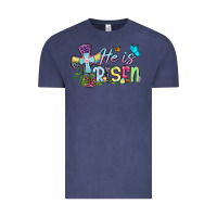Vintage Denim Easter Day He is risen Vintage Tee - OliviaCreatesArt