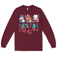 Burgundy dental life with cupcakes Long Sleeve Tee - AdoDesignShop