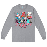 Heather Grey dental life with cupcakes Long Sleeve Tee - AdoDesignShop