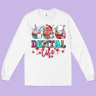 Dental Life With Cupcakes Long Sleeve Tee Designed By Adodesignshop