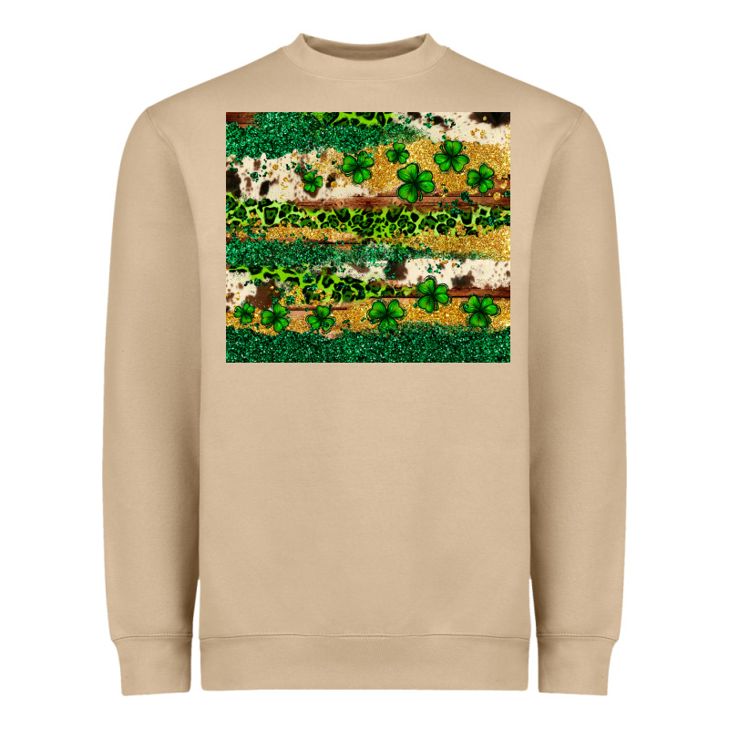 St. Patrick's Day Leopard Cowhide Shamrock Tumbler Heavyweight Sweatshirt by Neo Western | Teevron