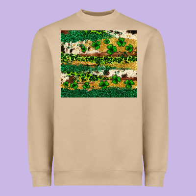 St. Patrick's Day Leopard Cowhide Shamrock Tumbler Heavyweight Sweatshirt Designed By Neo Western