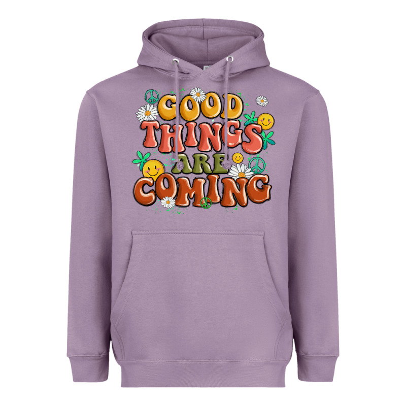Good Things Are Coming Heavyweight Hoodie by MaliasSmallBusiness | Teevron
