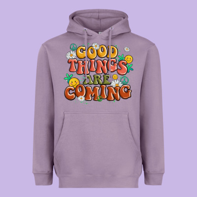 Good Things Are Coming Heavyweight Hoodie Designed By Maliassmallbusiness