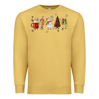 Antique Gold Cartoon Christmas Characters Premium Sweatshirt - MaliasSmallBusiness