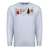 Heather Grey Cartoon Christmas Characters Premium Sweatshirt - MaliasSmallBusiness
