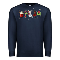 Navy Cartoon Christmas Characters Premium Sweatshirt - MaliasSmallBusiness