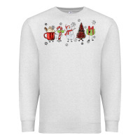 Oatmeal Heather Cartoon Christmas Characters Premium Sweatshirt - MaliasSmallBusiness
