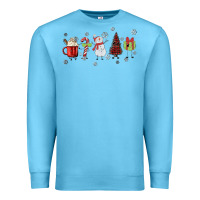 Ocean Blue Cartoon Christmas Characters Premium Sweatshirt - MaliasSmallBusiness