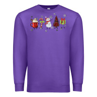 Purple Cartoon Christmas Characters Premium Sweatshirt - MaliasSmallBusiness
