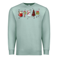 Seafoam Cartoon Christmas Characters Premium Sweatshirt - MaliasSmallBusiness