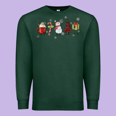 Cartoon Christmas Characters Premium Sweatshirt Designed By Maliassmallbusiness
