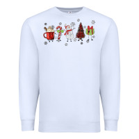 White Cartoon Christmas Characters Premium Sweatshirt - MaliasSmallBusiness