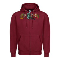 Burgundy western christmas papa claus sunflowers and cactus Zipper Hoodie - Jasminsmagicworld