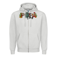 Dove Grey western christmas papa claus sunflowers and cactus Zipper Hoodie - Jasminsmagicworld