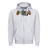 Heather Grey western christmas papa claus sunflowers and cactus Zipper Hoodie - Jasminsmagicworld