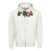 Oatmeal Heather western christmas papa claus sunflowers and cactus Zipper Hoodie - Jasminsmagicworld