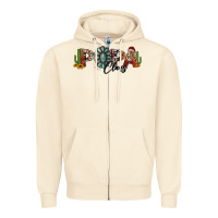 Sandshell western christmas papa claus sunflowers and cactus Zipper Hoodie - Jasminsmagicworld