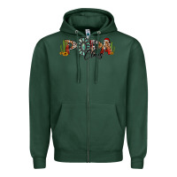 Sports Green western christmas papa claus sunflowers and cactus Zipper Hoodie - Jasminsmagicworld