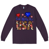 Plum god bless the usa Long Sleeve Tee - Artiststas