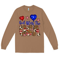 Toasted Coconut god bless the usa Long Sleeve Tee - Artiststas