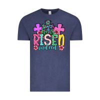 Vintage Denim Easter Day He is risen indeed Vintage Tee - OliviaCreatesArt