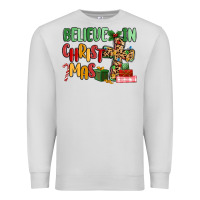 Dove Grey believe in christmas Premium Sweatshirt - MaliasSmallBusiness