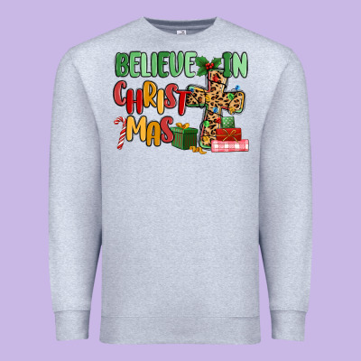 Believe In Christmas Premium Sweatshirt Designed By Maliassmallbusiness