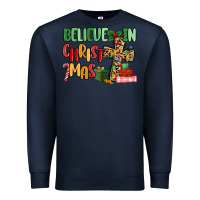 Navy believe in christmas Premium Sweatshirt - MaliasSmallBusiness