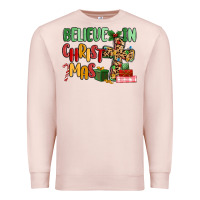 Pale Pink believe in christmas Premium Sweatshirt - MaliasSmallBusiness
