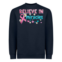Navy believe in miracles with ribbon Heavyweight Sweatshirt - HRA Design Shop