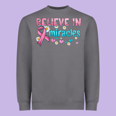 Believe In Miracles With Ribbon Heavyweight Sweatshirt Designed By Hra Design Shop