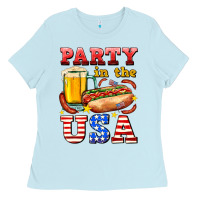 Baby Blue party in the usa Ladies Tee - AdoDesignShop