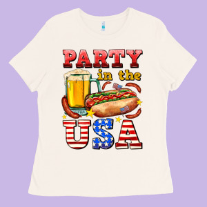 Party In The Usa Ladies Tee Designed By Adodesignshop