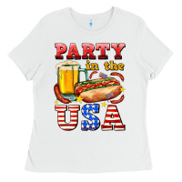 White party in the usa Ladies Tee - AdoDesignShop