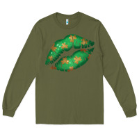 Army Green St. Patrick's Day Lip Long Sleeve Tee - Jasminsmagicworld